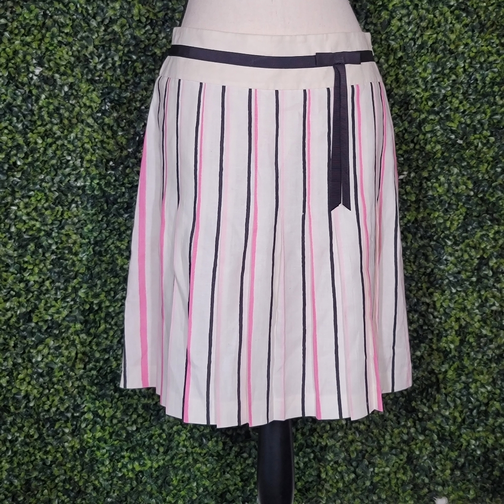 Ann Taylor Loft Retro Pin Stripe Aline Pleated Skirt